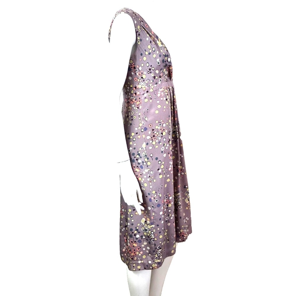 Boden Limited Edition Silk Floral Dress 8 Whimsigoth Pleated V Neck Midi EUC - Picture 6 of 9
